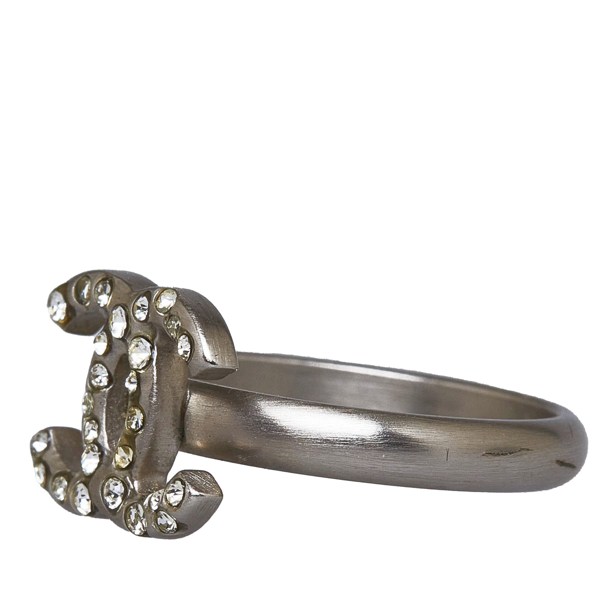 CHANEL CC Rhinestone Ring Costume Ring