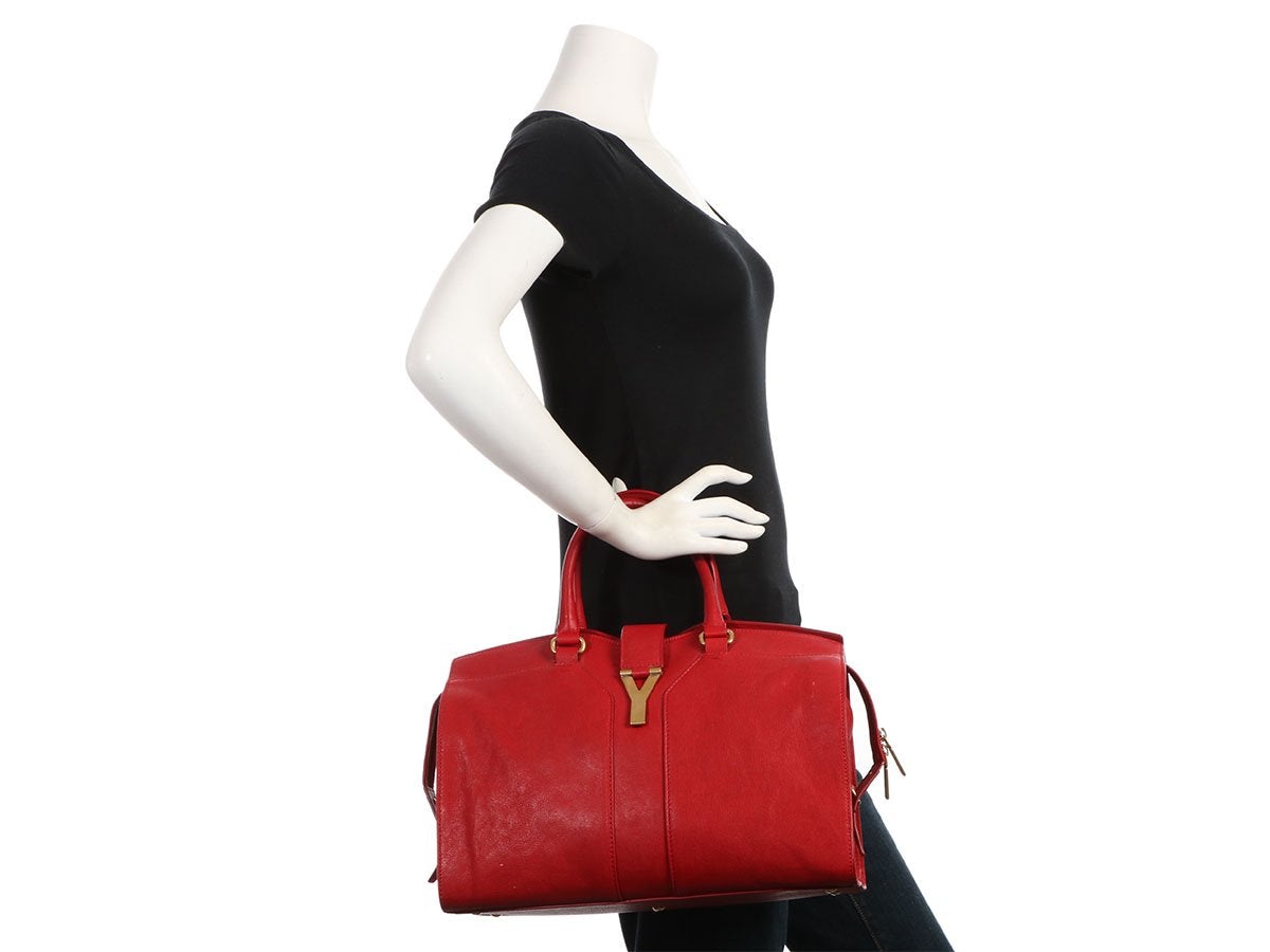 Saint Laurent Medium Red Cabas Chyc Tote