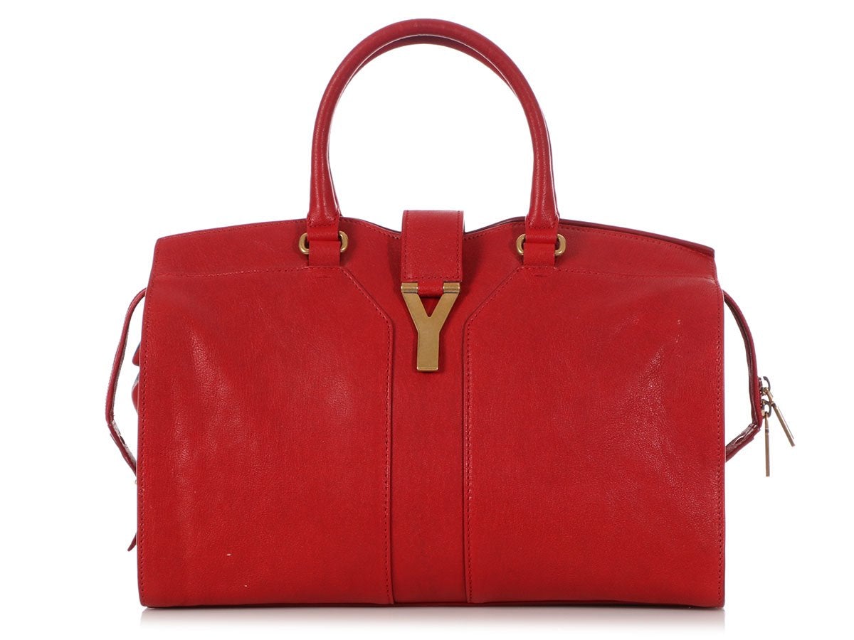 Saint Laurent Medium Red Cabas Chyc Tote
