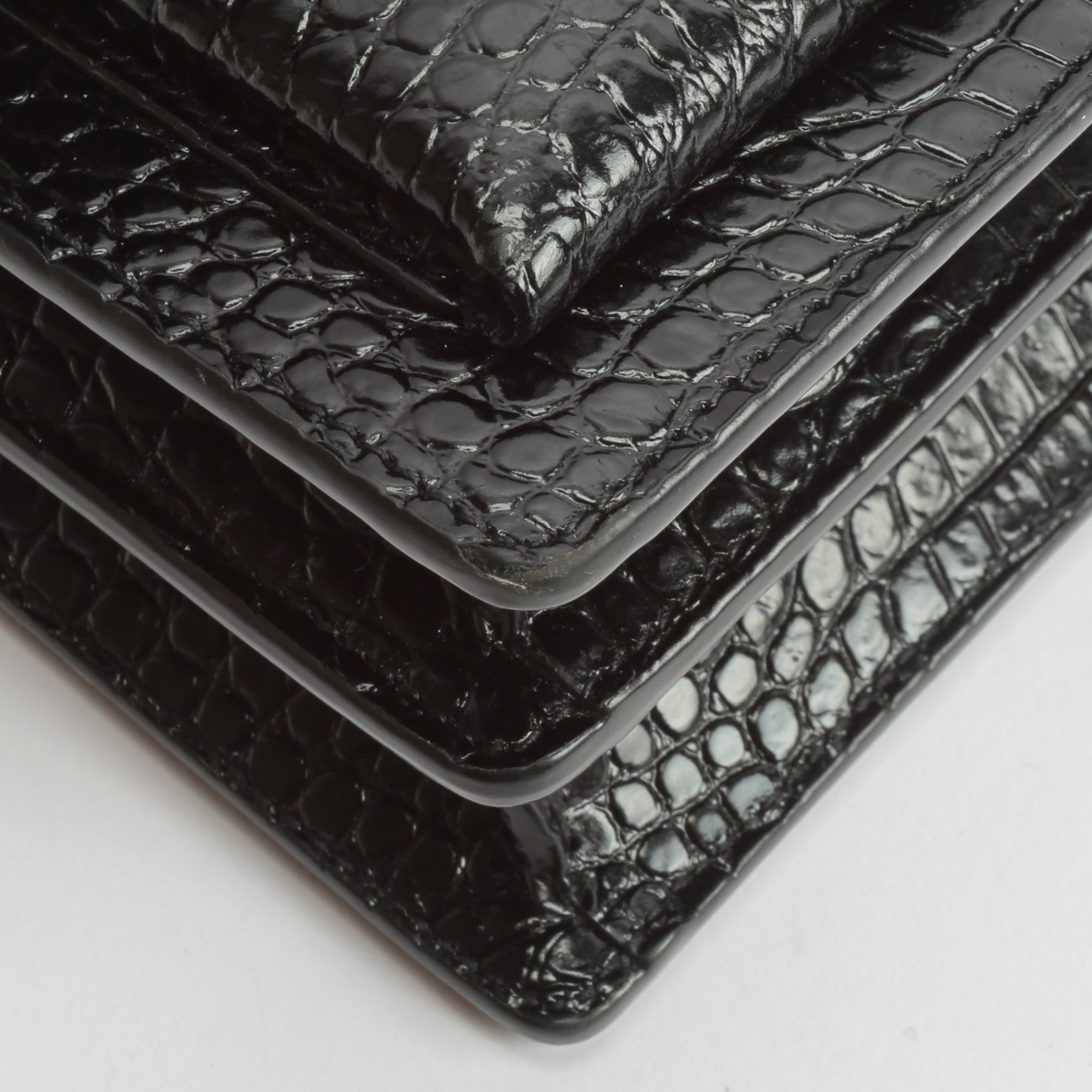 SAINT LAURENT Sunset Medium Black Croc