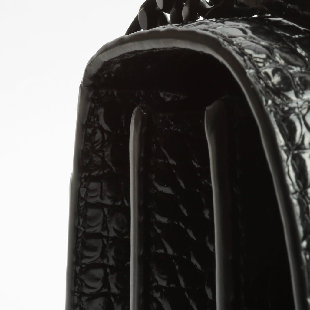 SAINT LAURENT Sunset Medium Black Croc