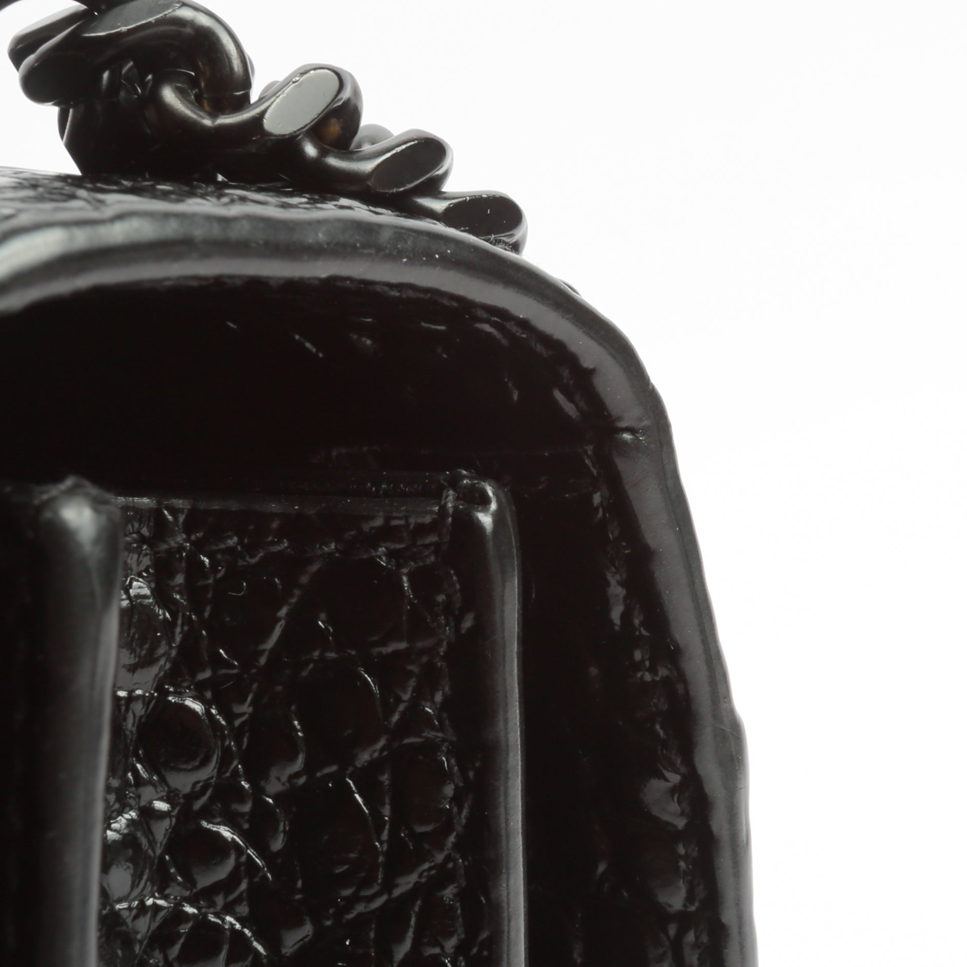 SAINT LAURENT Sunset Medium Black Croc