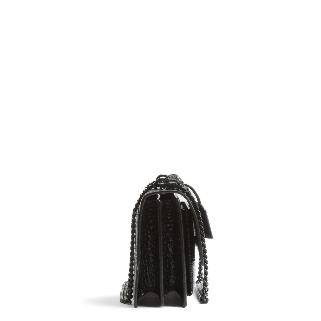 SAINT LAURENT Sunset Medium Black Croc
