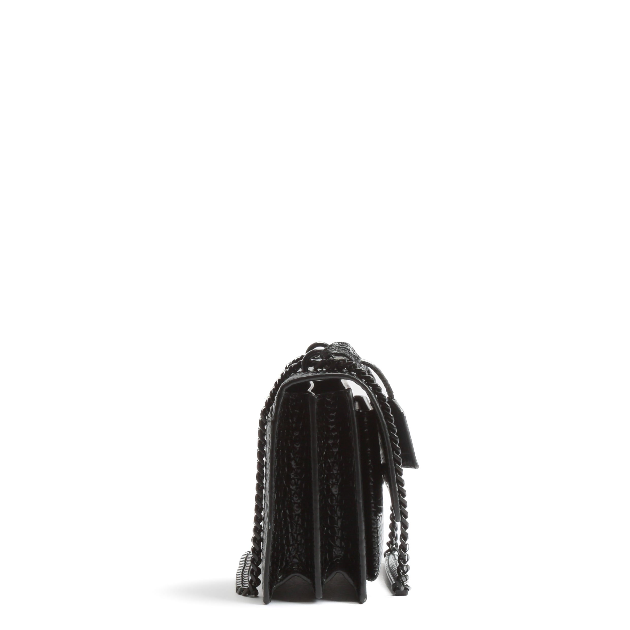 SAINT LAURENT Sunset Medium Black Croc