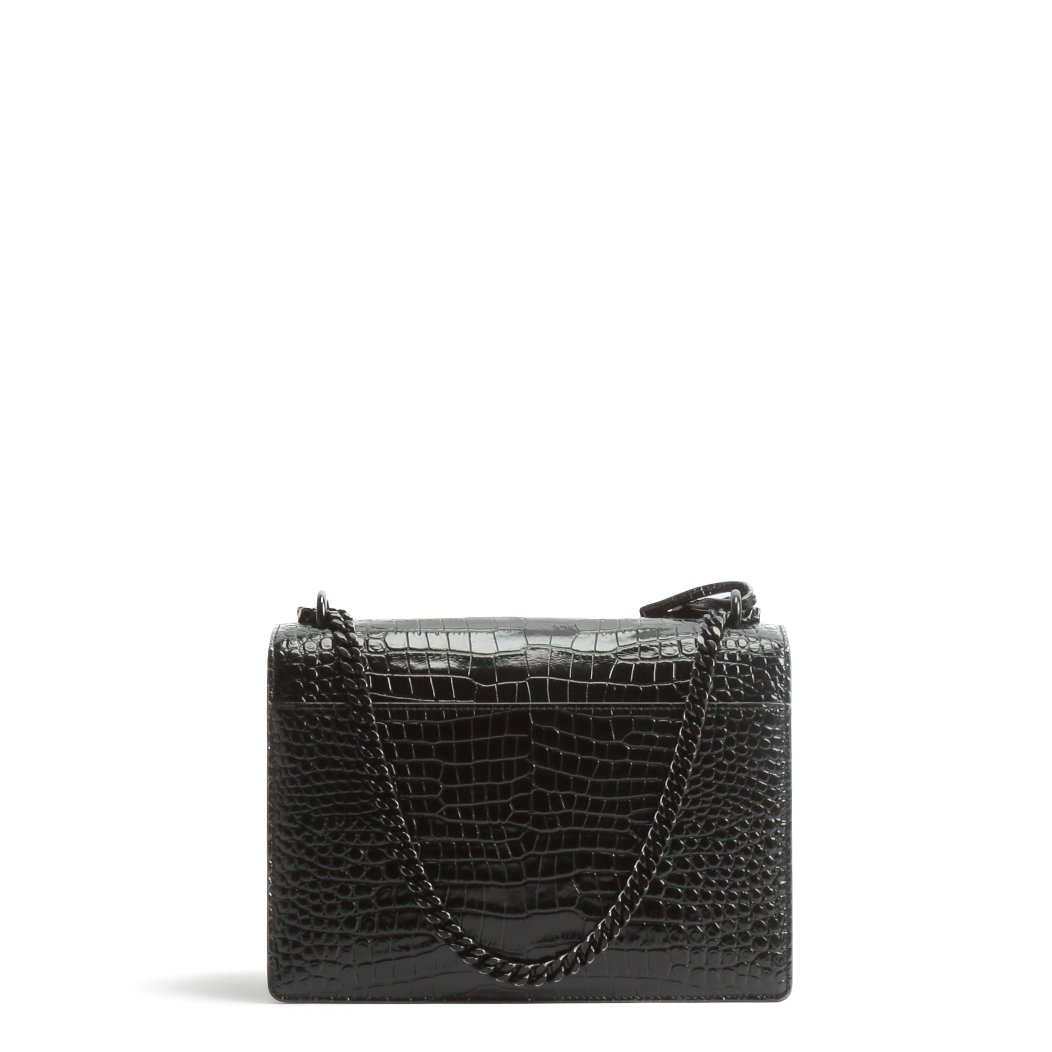 SAINT LAURENT Sunset Medium Black Croc