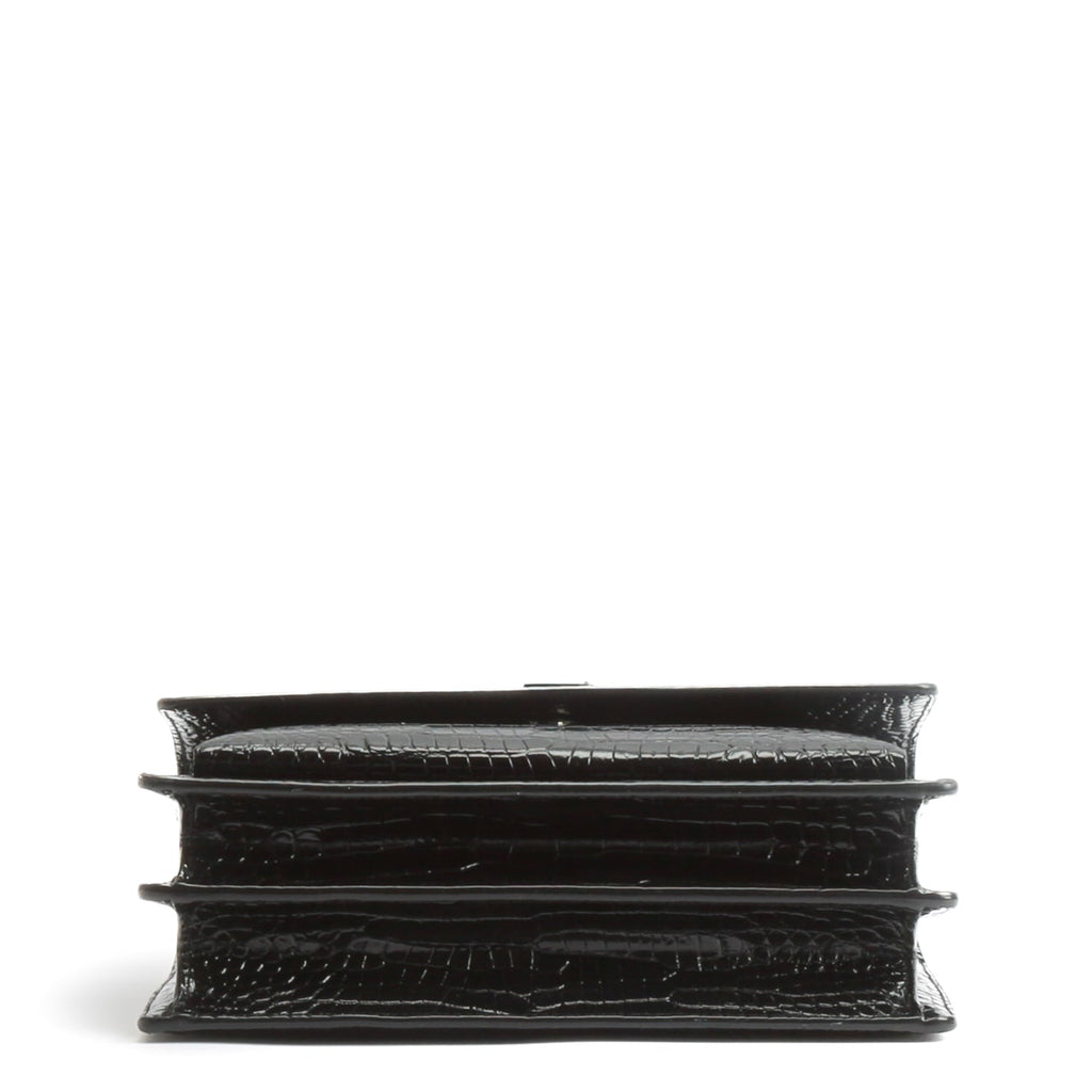 SAINT LAURENT Sunset Medium Black Croc