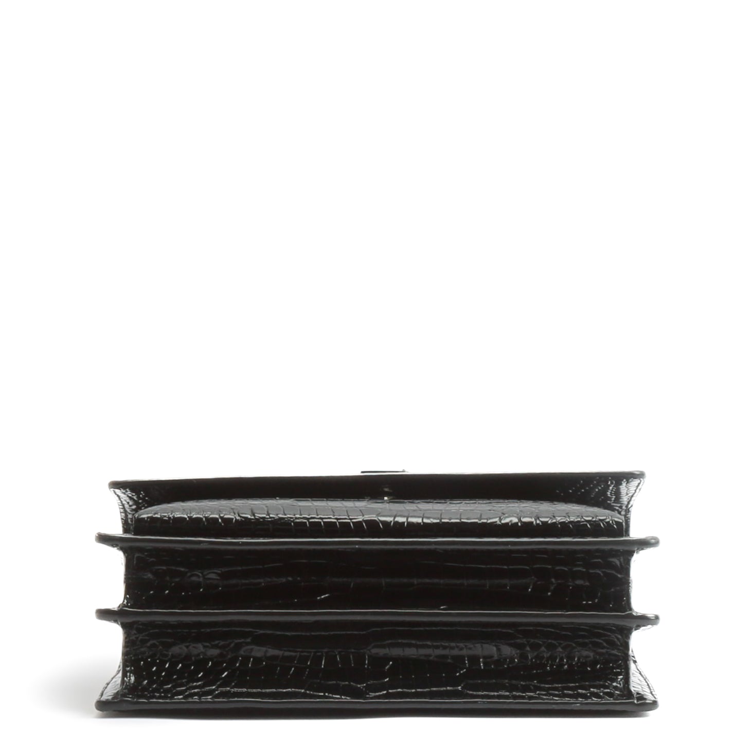 SAINT LAURENT Sunset Medium Black Croc