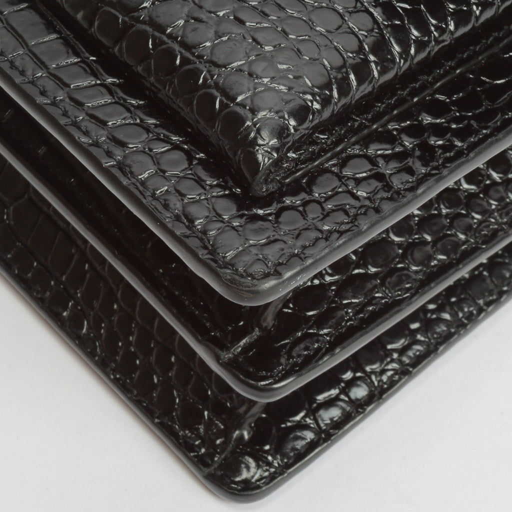 SAINT LAURENT Sunset Medium Black Croc