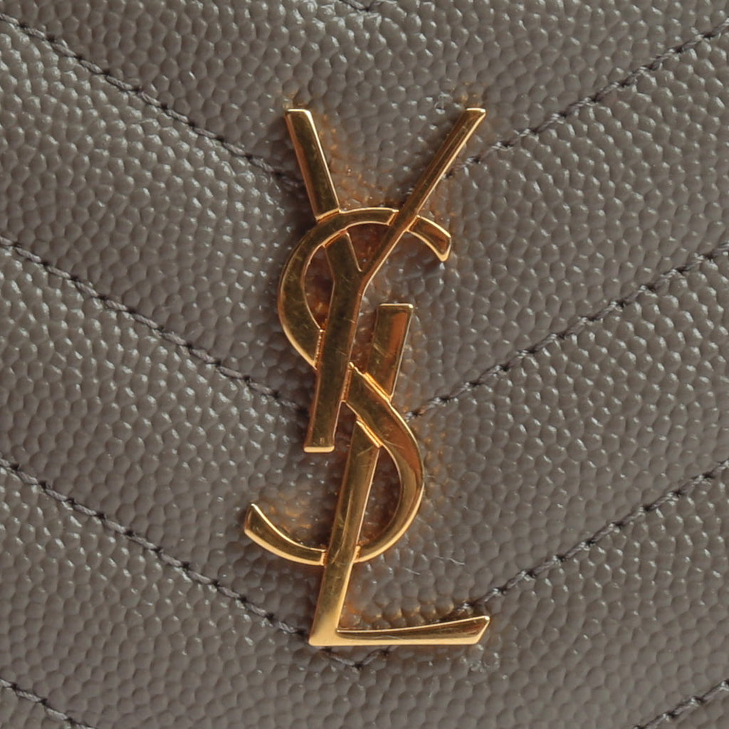 SAINT LAURENT Card Holder/Coin Purse- Grey