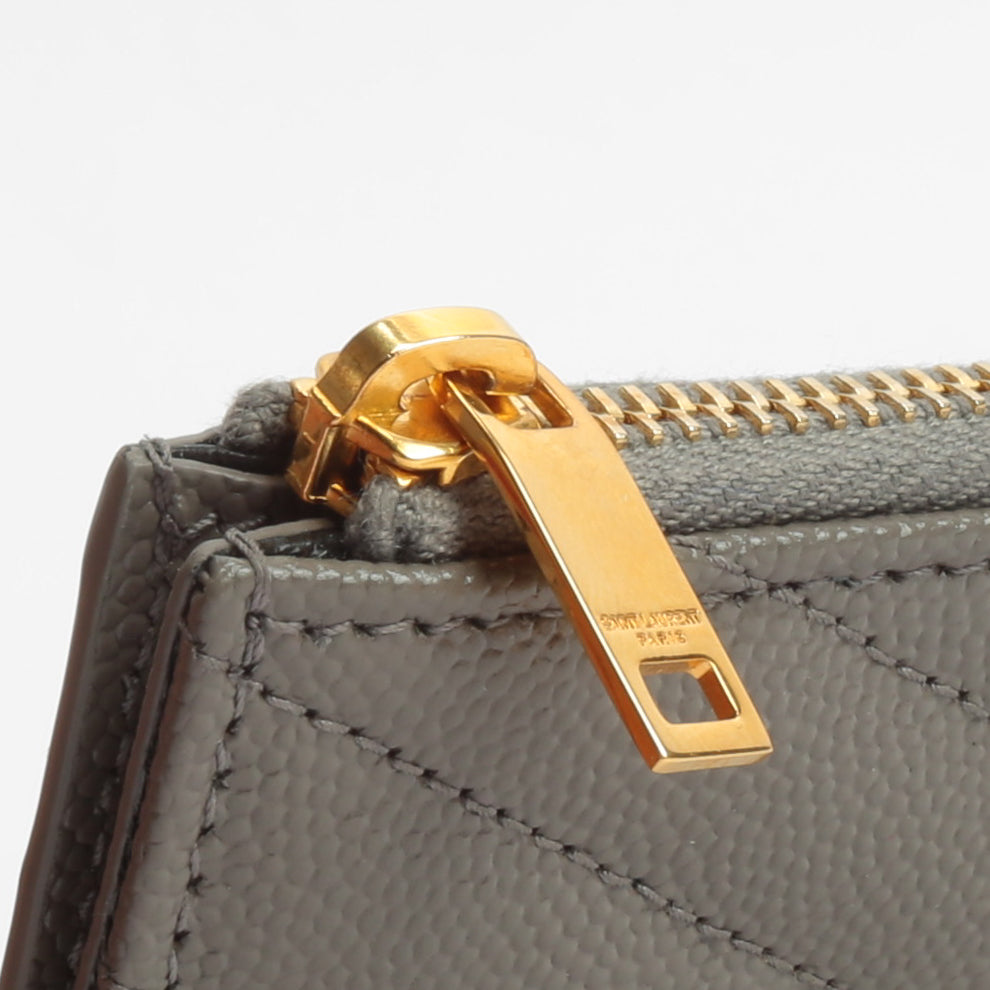 SAINT LAURENT Card Holder/Coin Purse- Grey