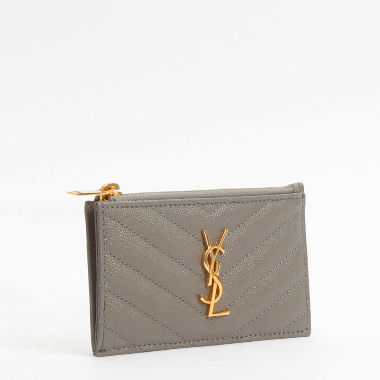 SAINT LAURENT Card Holder/Coin Purse- Grey