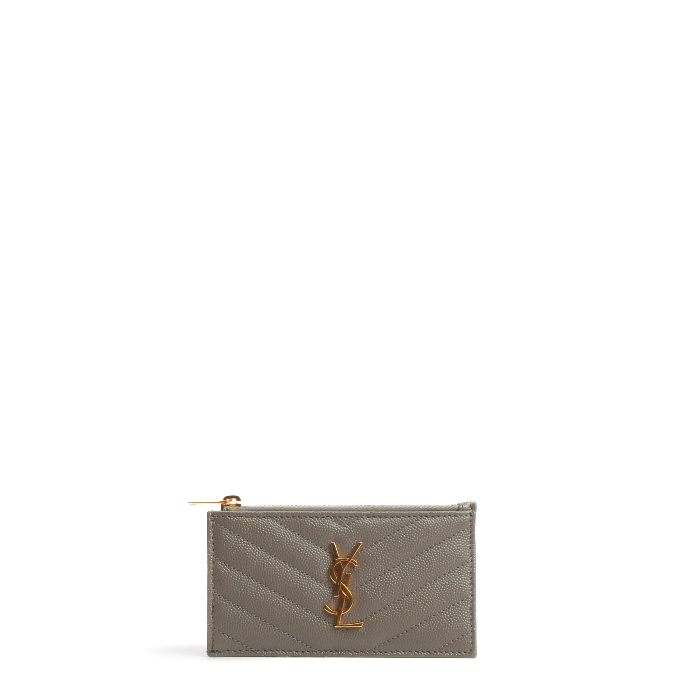 SAINT LAURENT Card Holder/Coin Purse- Grey
