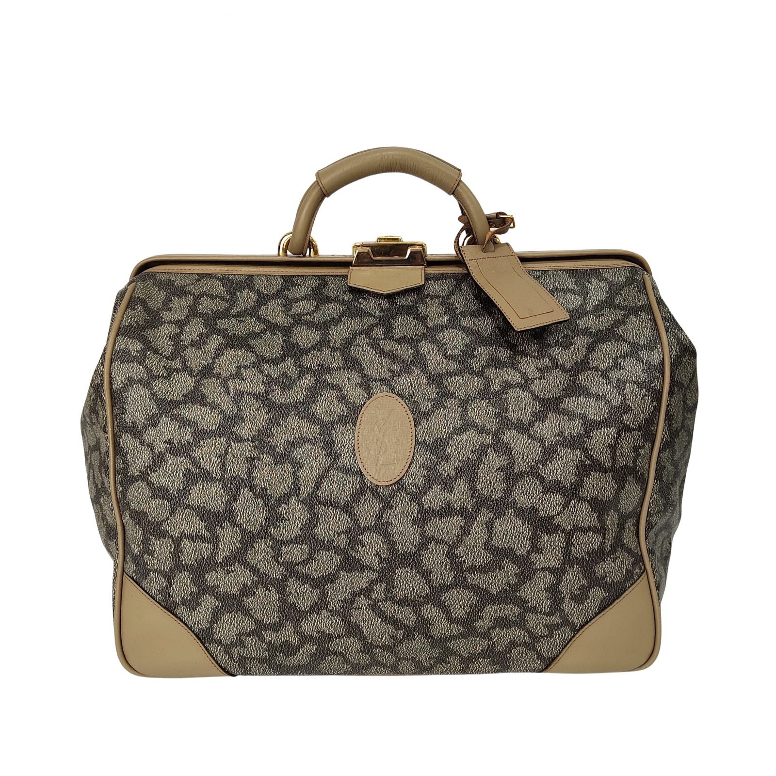 SAINT LAURENT vintage travel bag with Giraffe motif