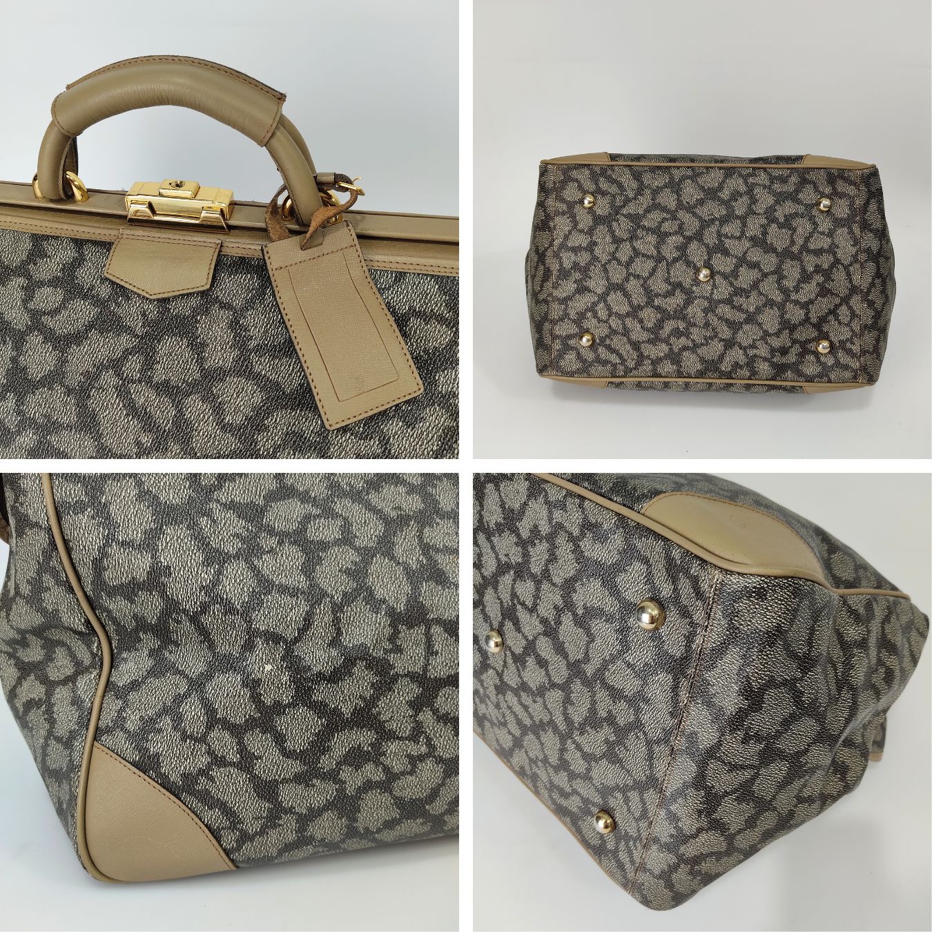 SAINT LAURENT vintage travel bag with Giraffe motif