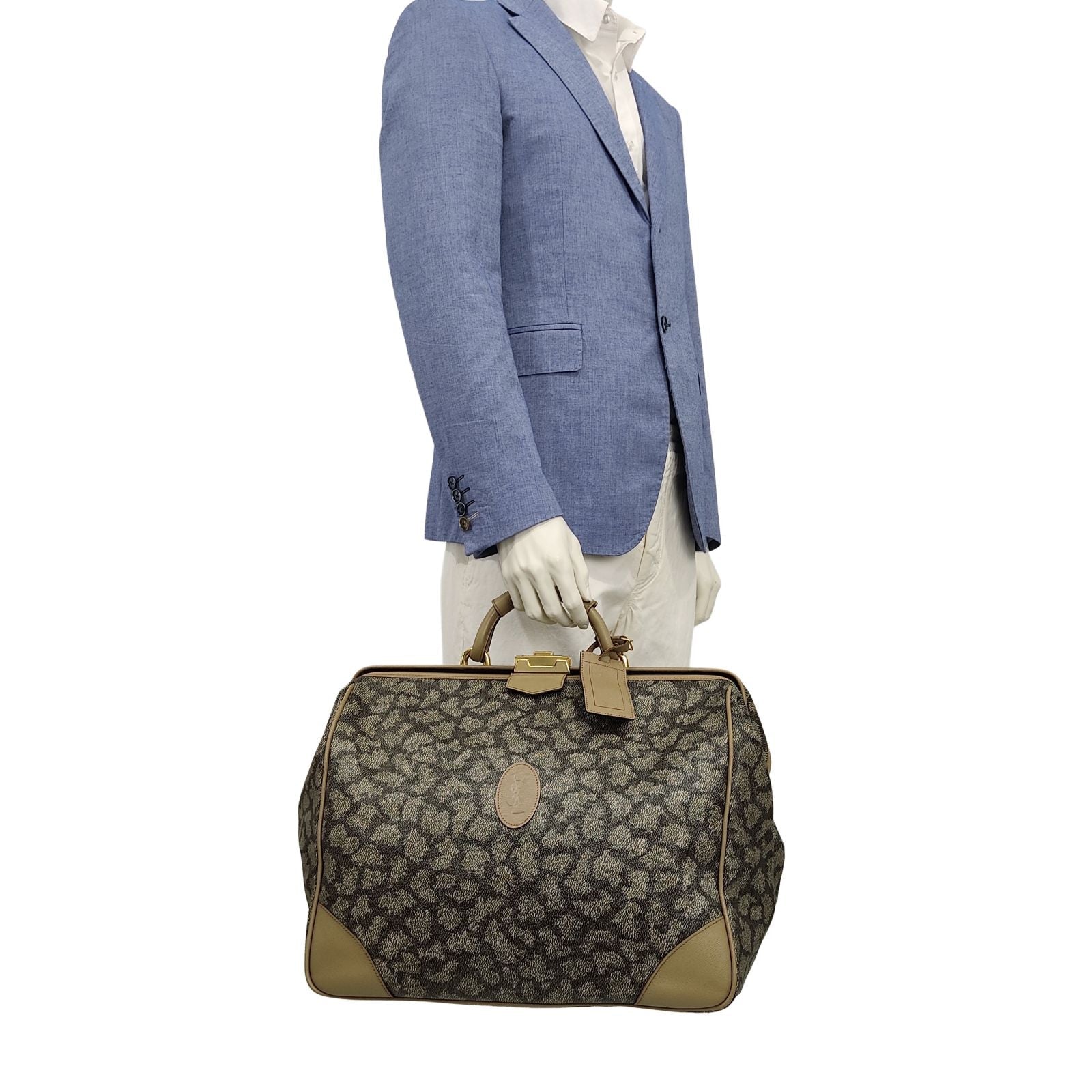 SAINT LAURENT vintage travel bag with Giraffe motif