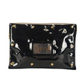 SAINT LAURENT logo envelope model clutch bag in black leather