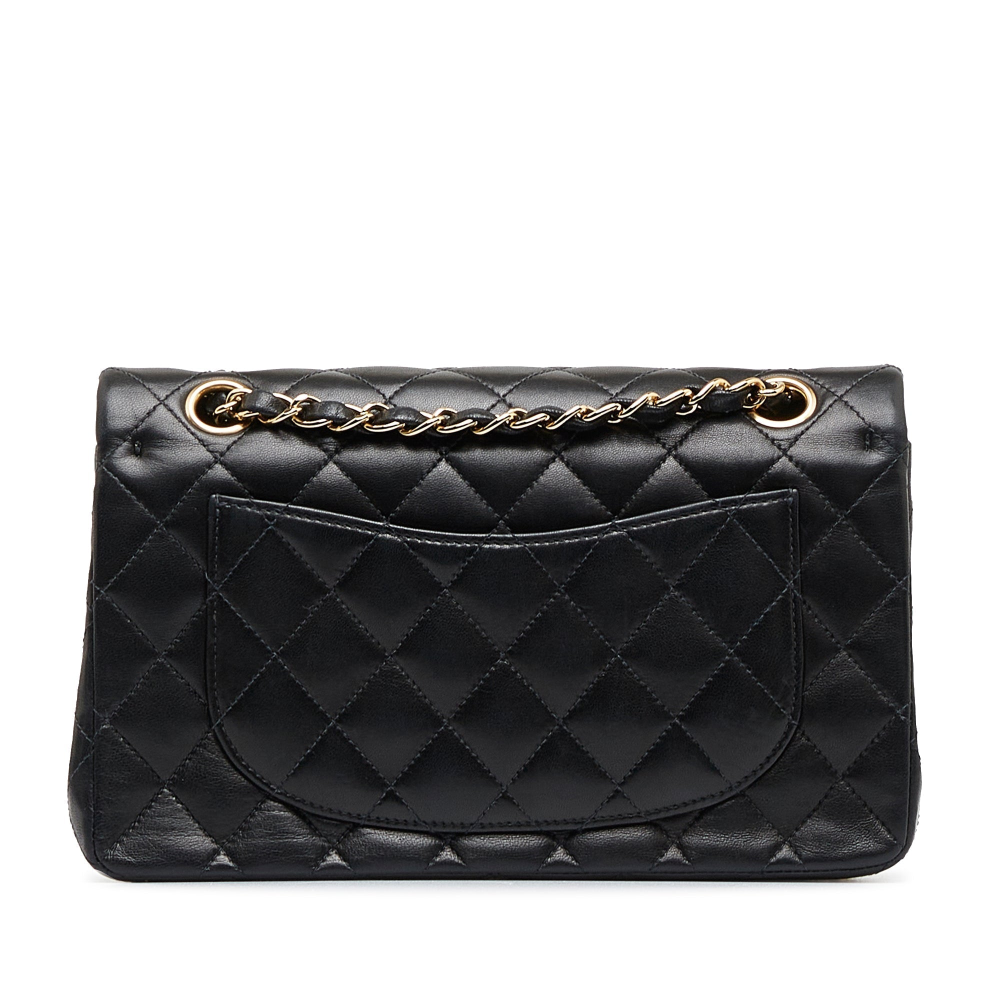 CHANEL Small Classic Lambskin Leather Double Flap Bag