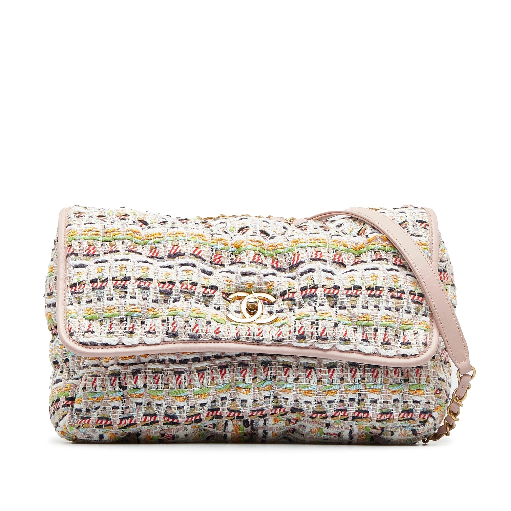 CHANEL Jumbo Tweed Chesterfield Single Flap Shoulder Bag