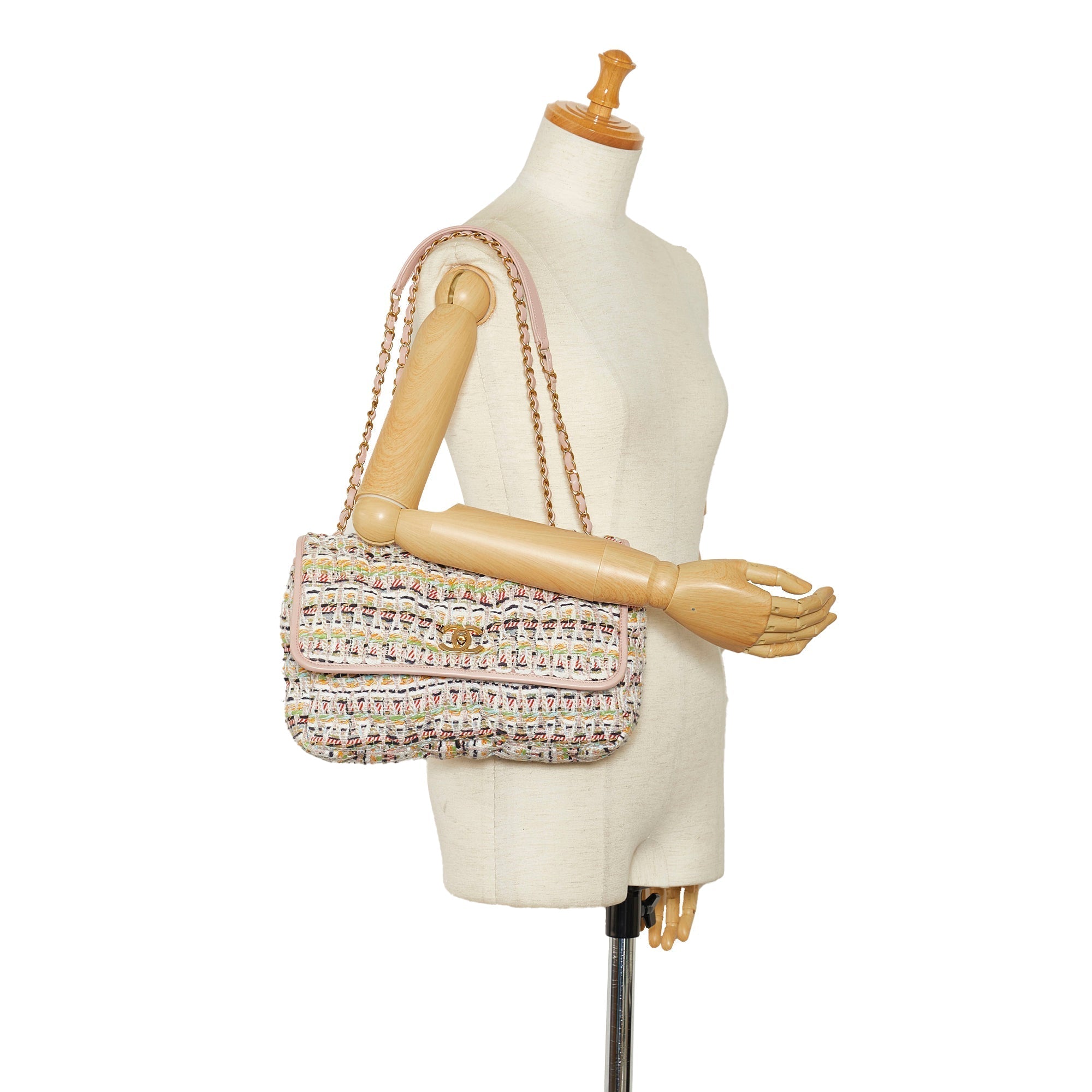 CHANEL Jumbo Tweed Chesterfield Single Flap Shoulder Bag