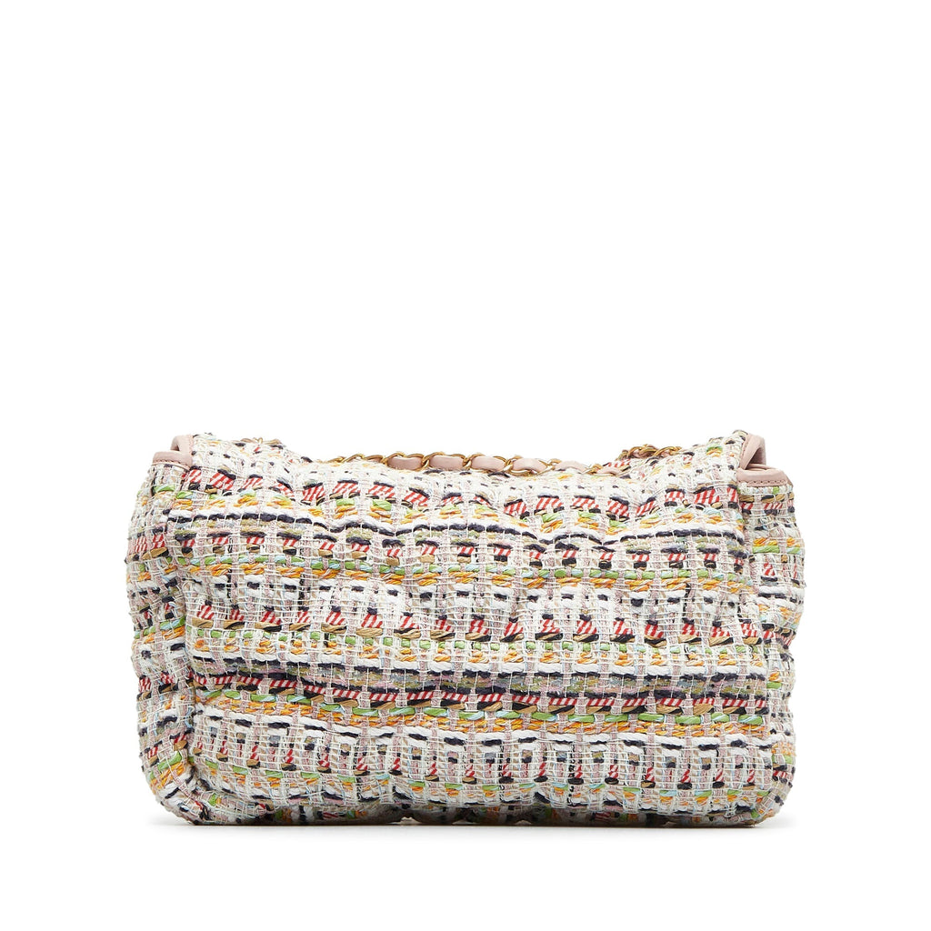 CHANEL Jumbo Tweed Chesterfield Single Flap Shoulder Bag