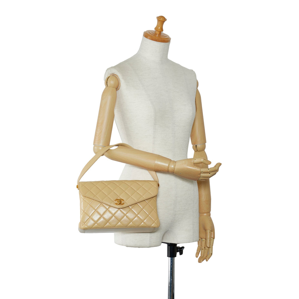 CHANEL Medium Lambskin Envelope Flap Handbag