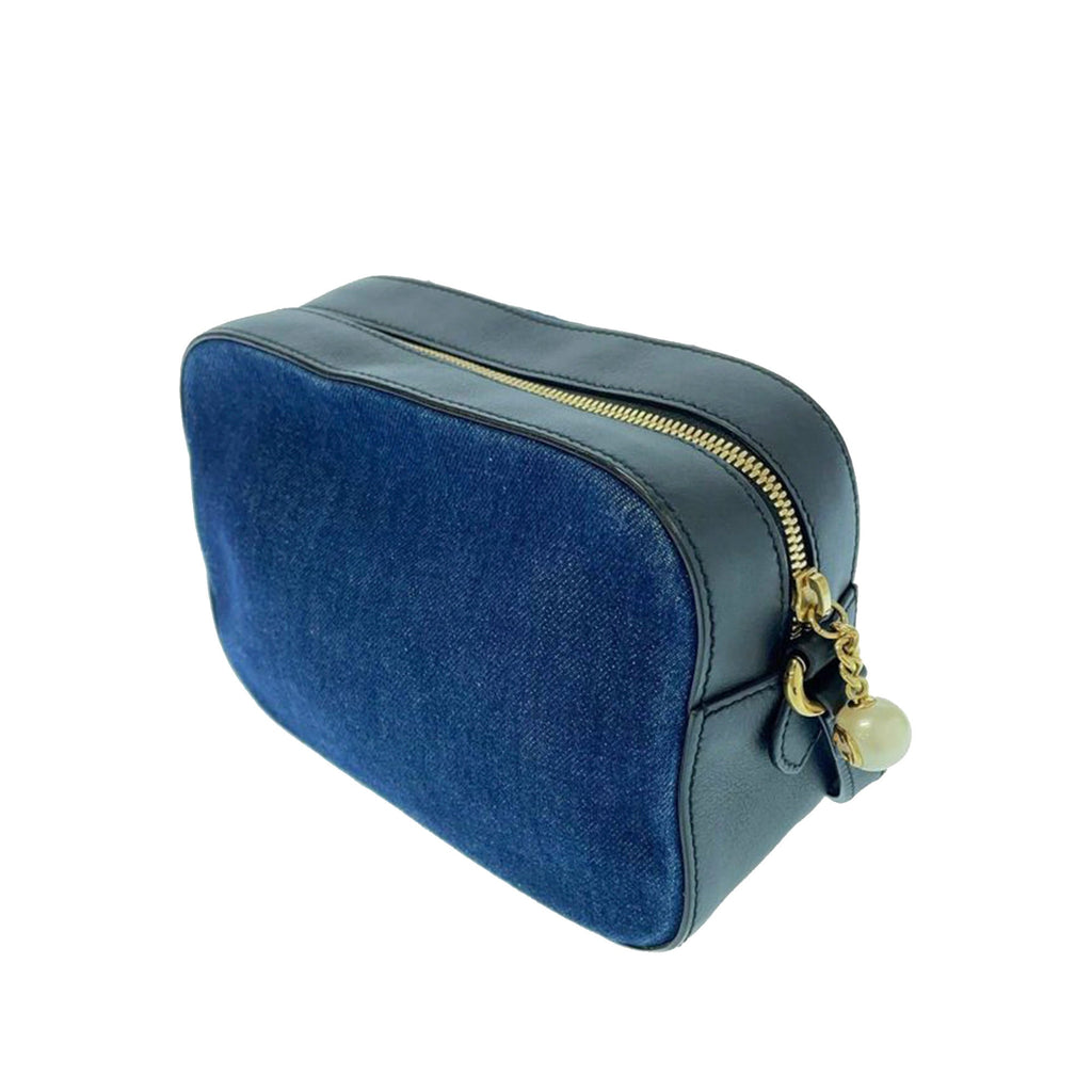 Gucci Flower Tiger Camera Bag Blue Denim Canvas
