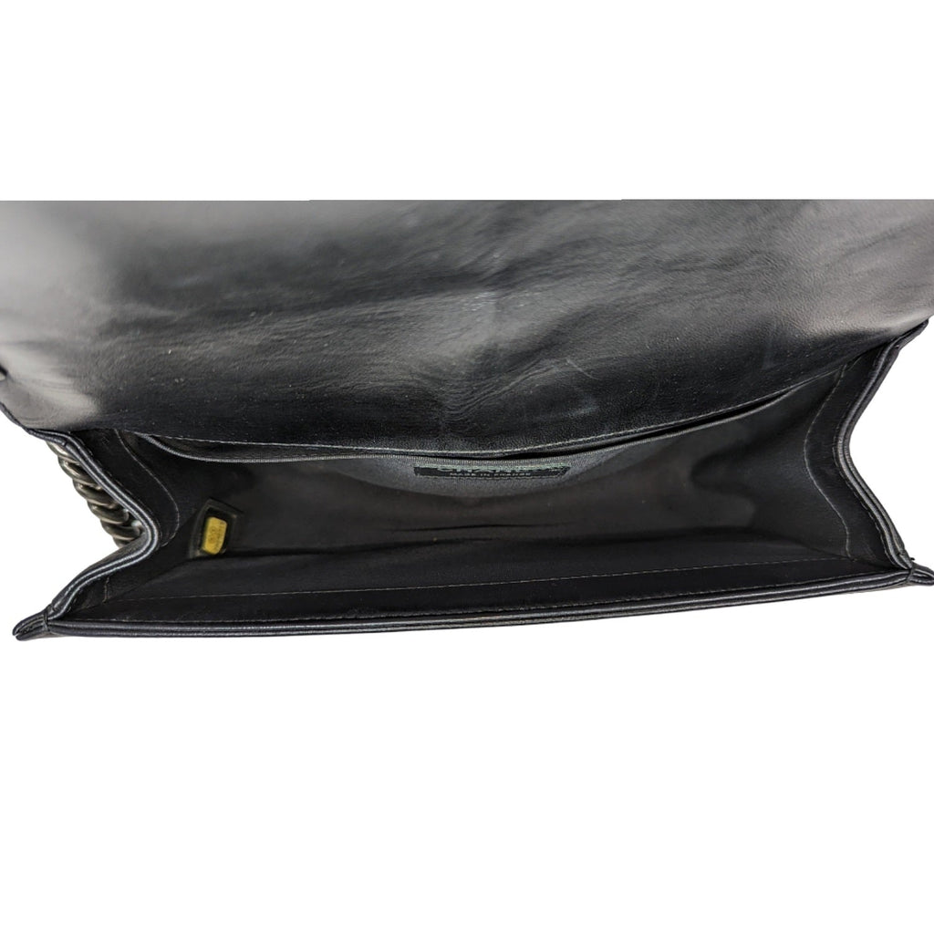 Chanel bag Black Quilted Calfskin Medium Boy Bag