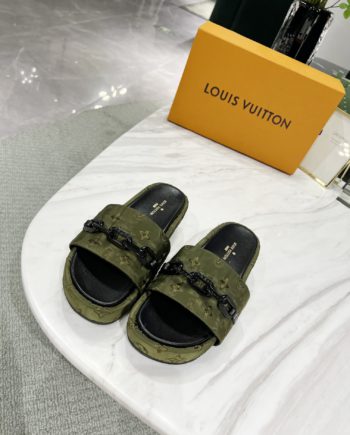 louis vuitton Jumbo Flatform Mule Green For Women LV