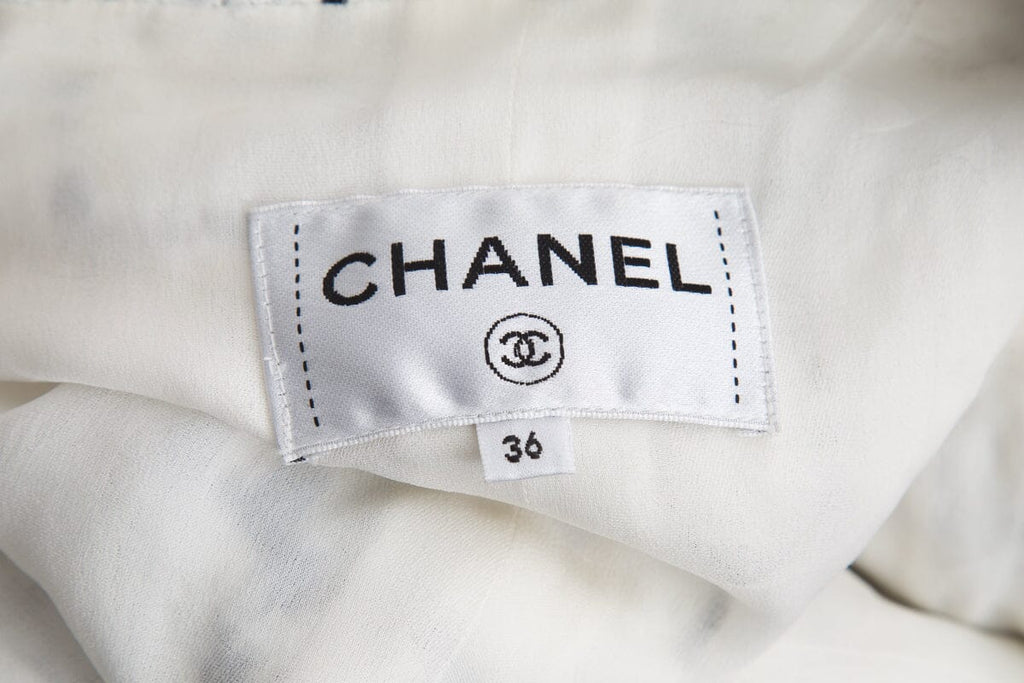 Chanel Spring 2020 Multi Logo Tweed Coat SZ 36