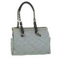PRADA Chain Shoulder Bag Nylon Light Blue  ac1036