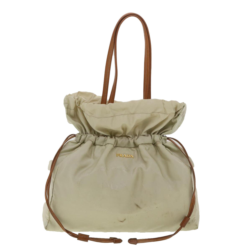 PRADA Shoulder Bag Nylon Beige  ac1841