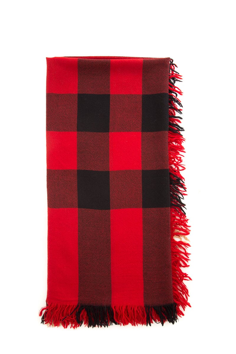 Burberry Red & Black Plaid Scarf