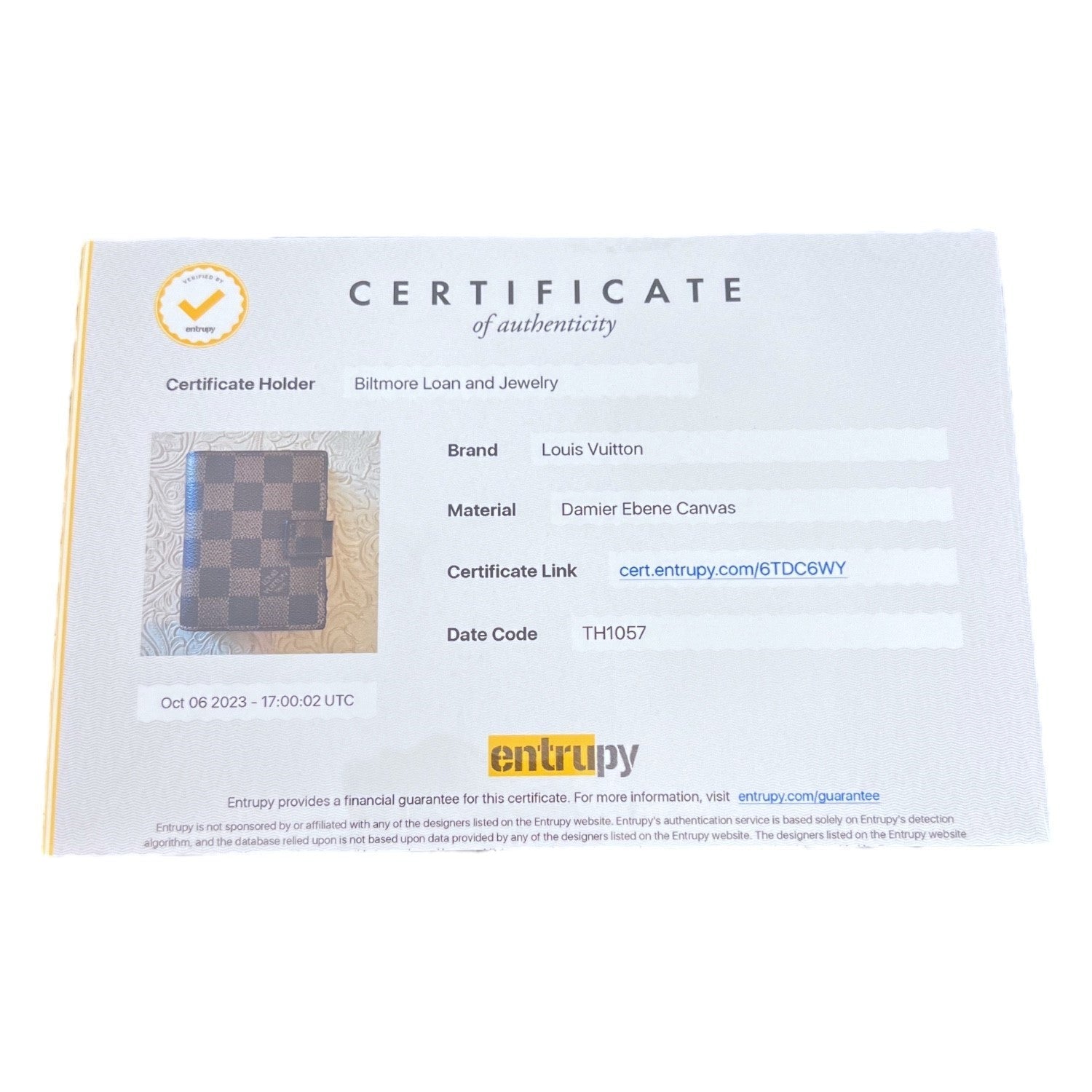 Louis Vuitton Damier Ebene Mini Agenda Cover