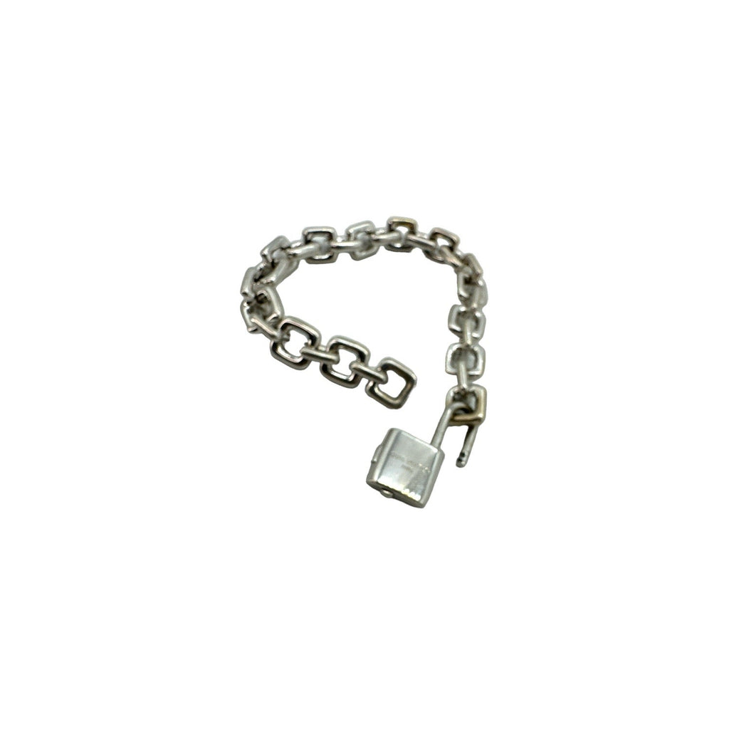 Louis Vuitton 18K White Gold Padlock & Square Link Bracelet