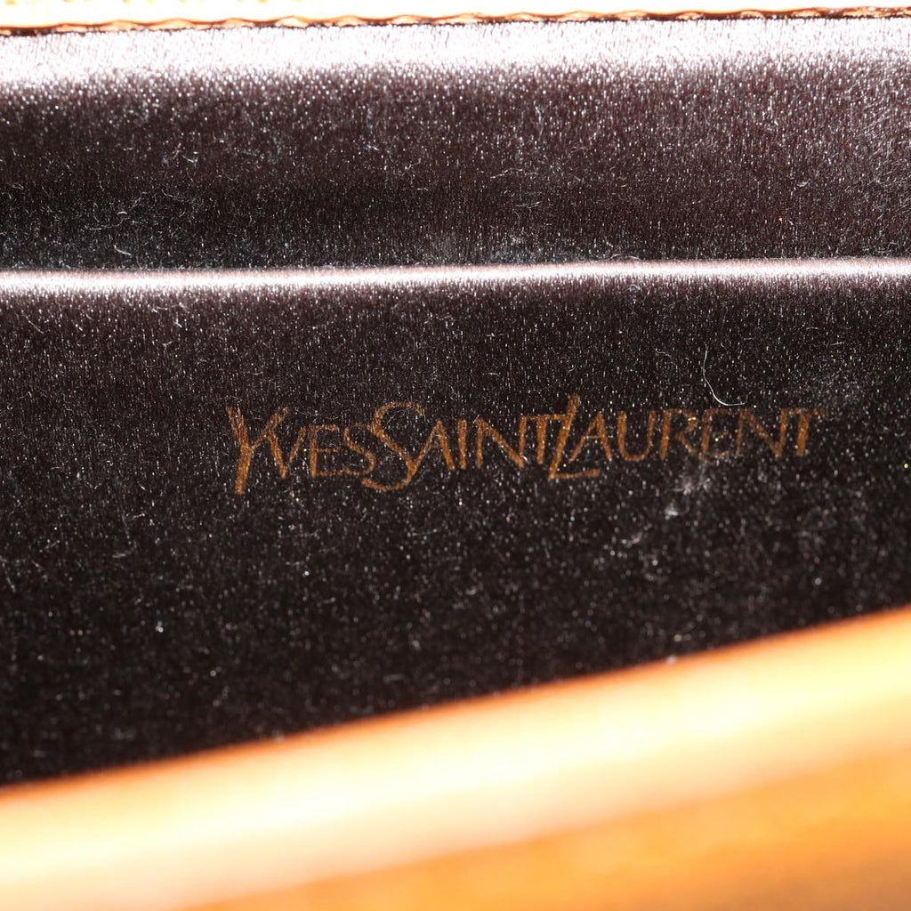 SAINT LAURENT Y line Clutch Bag Brown Auth am3200