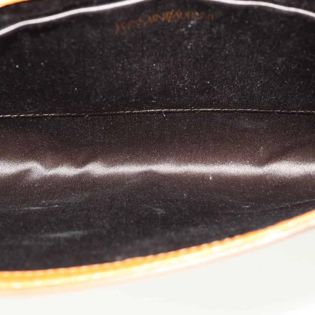 SAINT LAURENT Y line Clutch Bag Brown Auth am3200