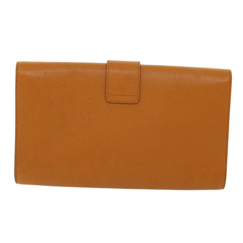 SAINT LAURENT Y line Clutch Bag Brown Auth am3200