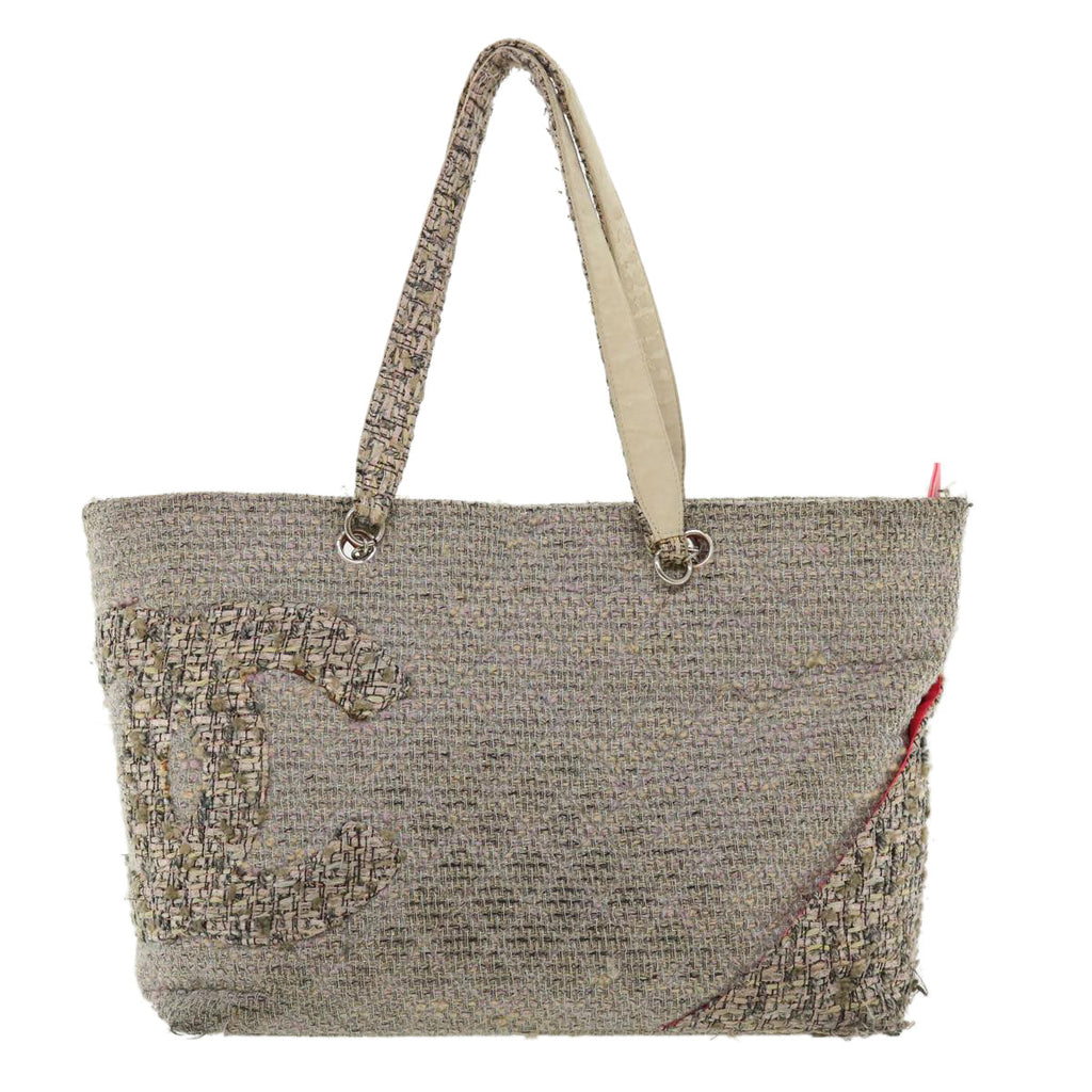 CHANEL Cambon Line Tote Bag Pink Gray CC  am3204