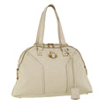 SAINT LAURENT Muse Shoulder Bag Leather White Auth am3205
