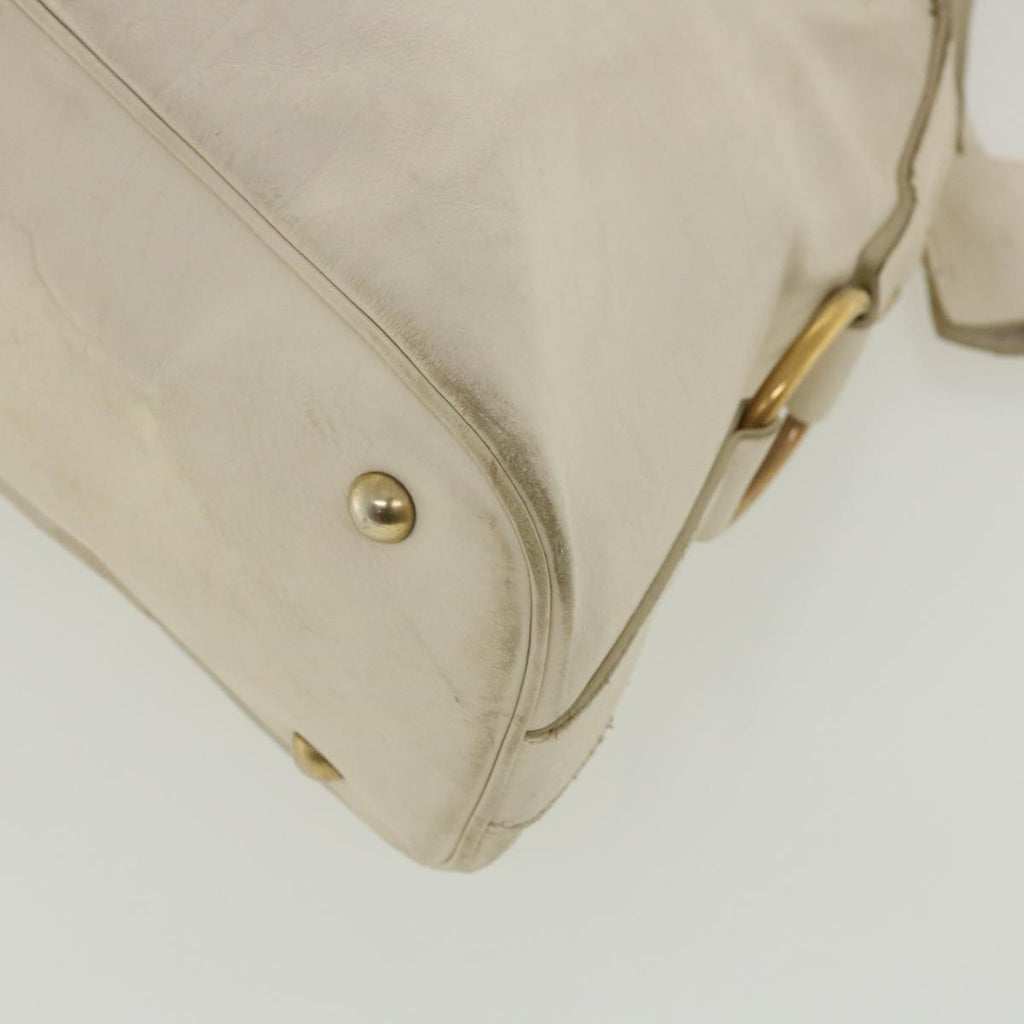 SAINT LAURENT Muse Shoulder Bag Leather White Auth am3205