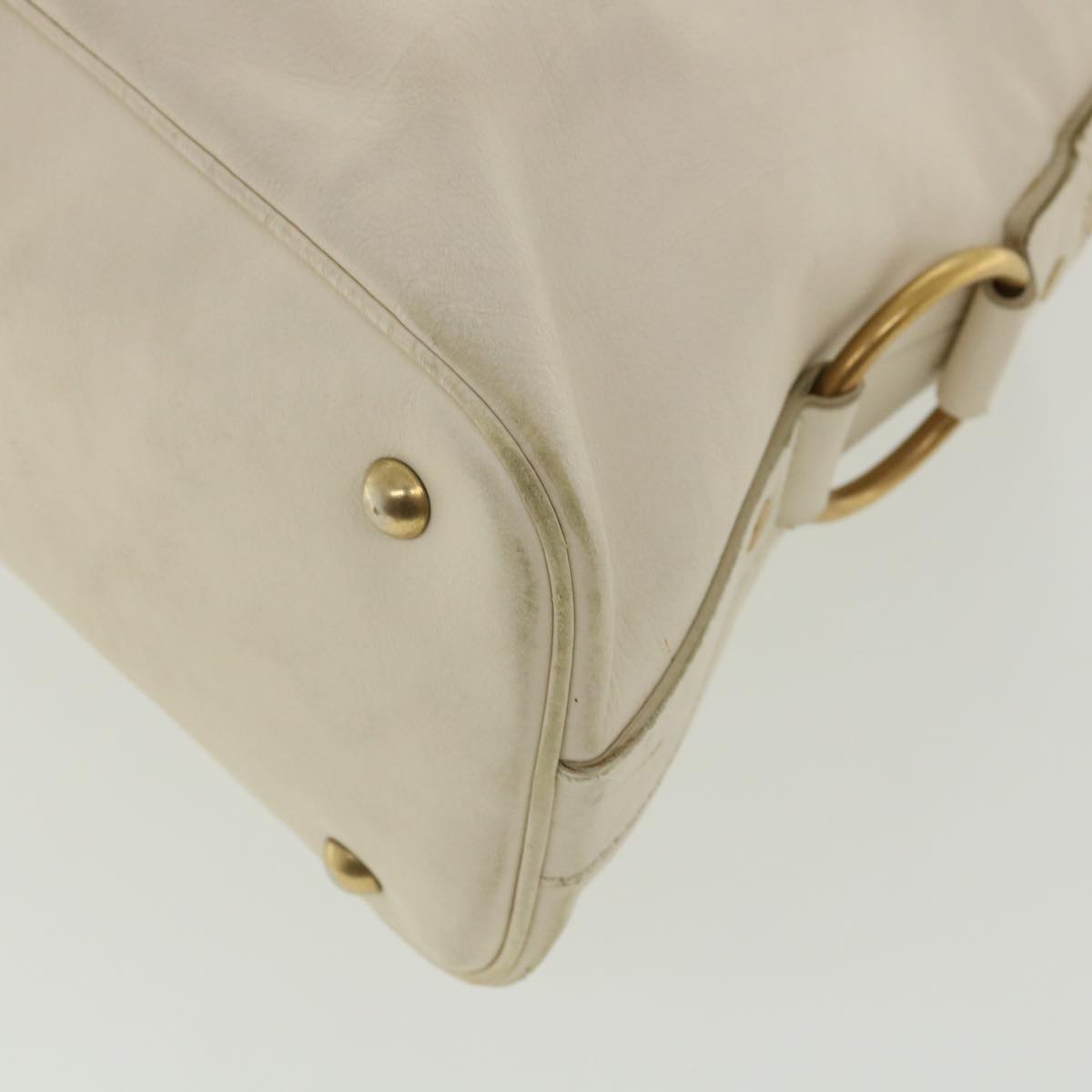 SAINT LAURENT Muse Shoulder Bag Leather White Auth am3205