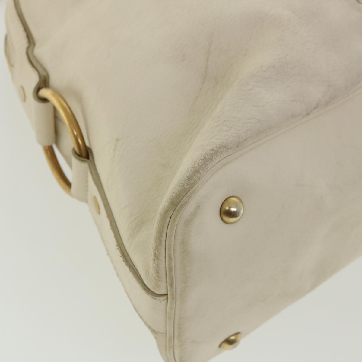 SAINT LAURENT Muse Shoulder Bag Leather White Auth am3205
