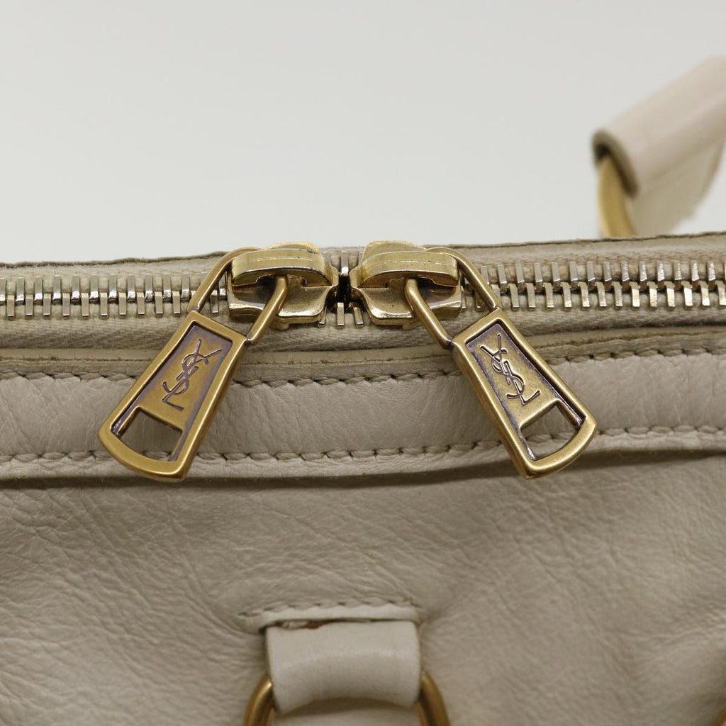 SAINT LAURENT Muse Shoulder Bag Leather White Auth am3205