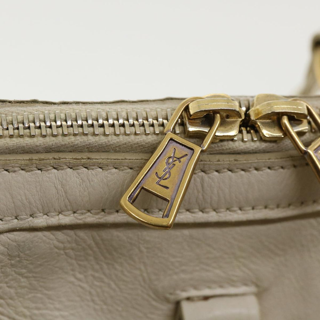 SAINT LAURENT Muse Shoulder Bag Leather White Auth am3205