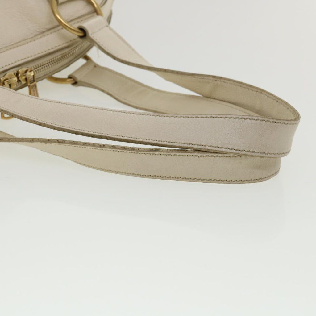 SAINT LAURENT Muse Shoulder Bag Leather White Auth am3205