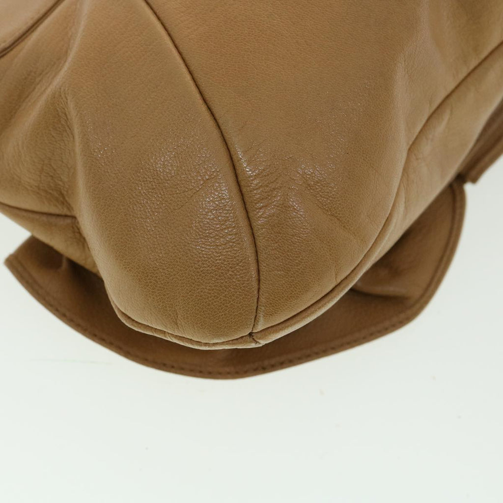 SAINT LAURENT Shoulder Bag Leather Beige Auth am3303
