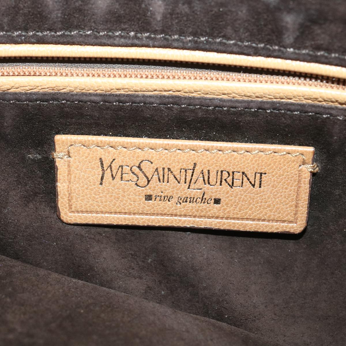 SAINT LAURENT Shoulder Bag Leather Beige Auth am3303