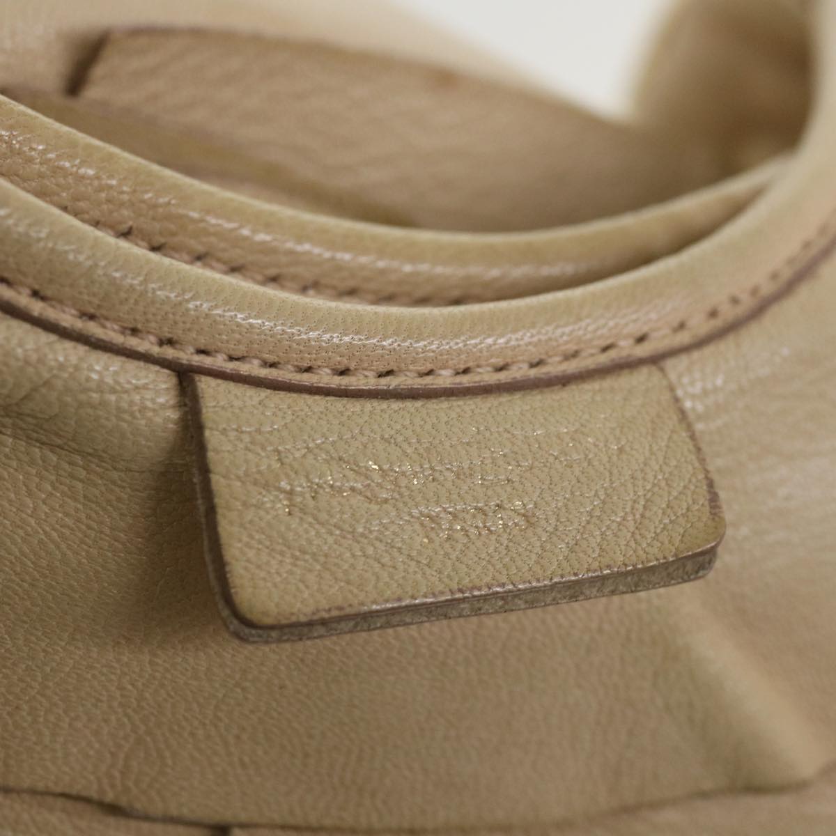 SAINT LAURENT Shoulder Bag Leather Beige 122245 Auth am3726