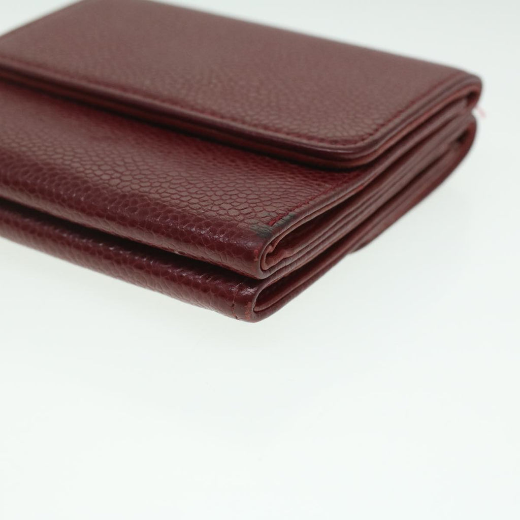 CHANEL Wallet Caviar Skin Red CC  am3885