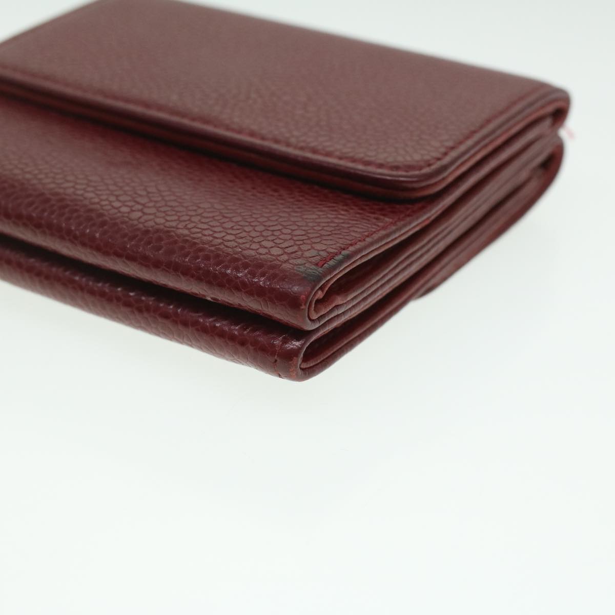 CHANEL Wallet Caviar Skin Red CC  am3885